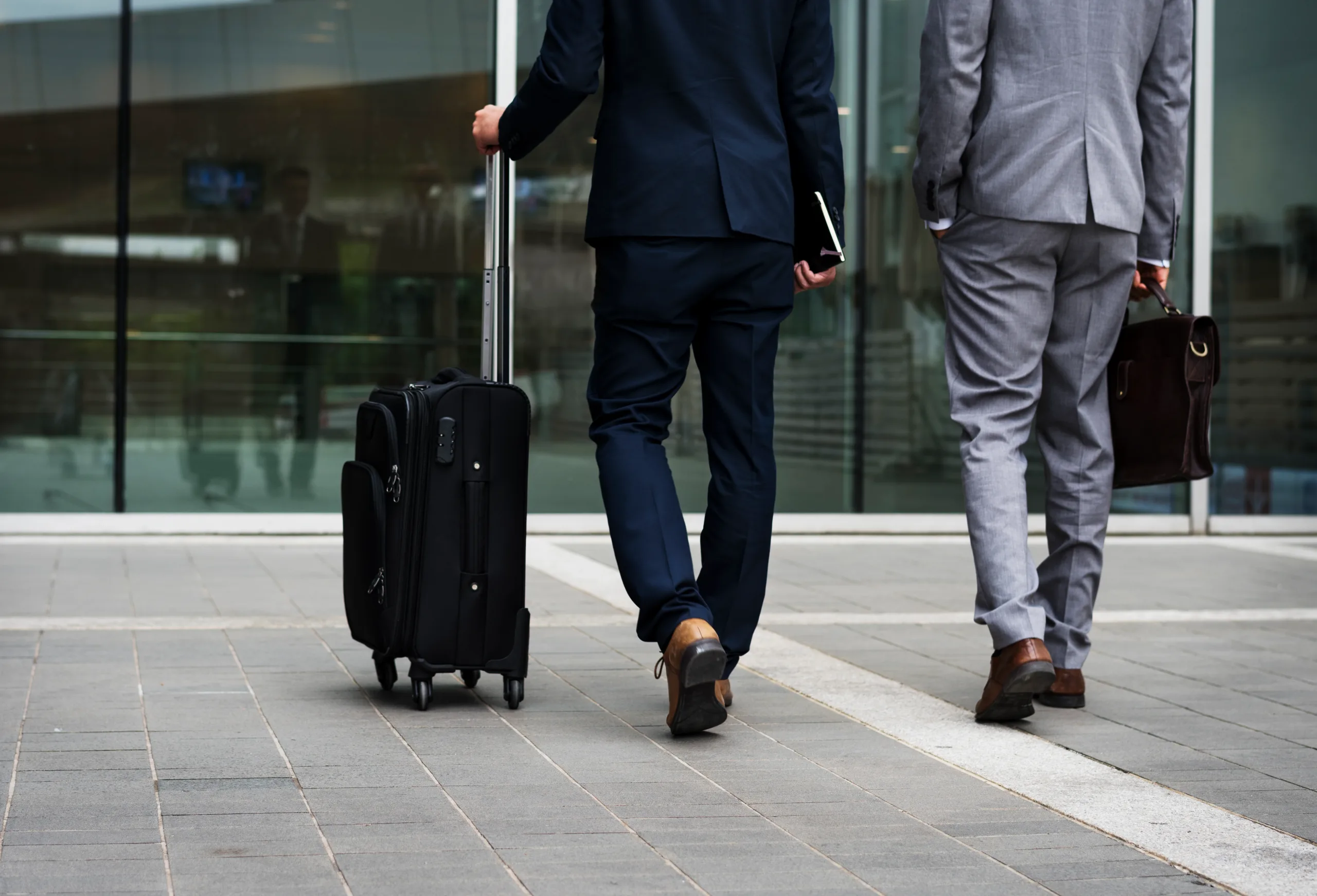 Traveler with a suitcase arriving at Hotel Boltzmann in Vienna